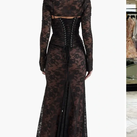 House of CB Black Lace Corset Dress - Picture 4 of 12